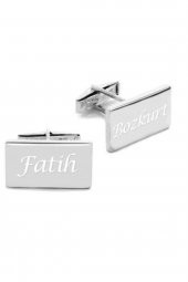 Dörtgen Tasarım 925 Ayar Gümüş Kol Düğmesi - 2