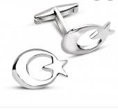 Ay Yıldız 925 Ayar Gümüş Hediyelik Kol Düğmesi - 1