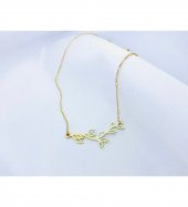 Yaprak Motifli Gümüş Kolye - 1