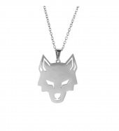 Kurt Başı Figürlü 925 Ayar Gümüş Özel Tasarım Erkek Kolye - 1