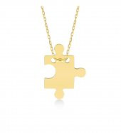 Kişiye Özel İsimli Puzzle Gümüş Kolye - 1