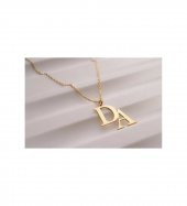 Gümüş İkili Harfli Kadın Kolye Özel Gün Hediyesi - 1