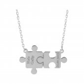 Dzg Silver İsim Yazılan Puzzle Kolyesi İsimli Kolye İsimlik Gümüş Kolye 547Dn - 1