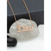 Dkmn Silver Old English İsim Kolye - 1