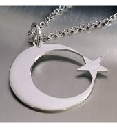 Ay Yıldız Gümüş Kolye Özel Gün Hediyesi - 1