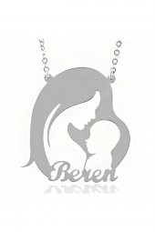 Anne Bebek Tasvirli Gümüş Isim Kolye thumbnail 1