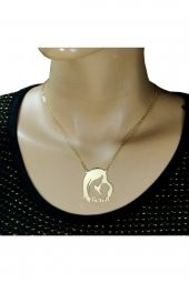 Anne Bebek Tasvirli Gümüş Isim Kolye thumbnail 2