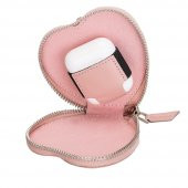 Apple AirPods 2.nesil Uyumlu Deri Kılıf Valentine NU2 Pembe - 2