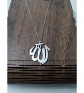 925 Ayar Gümüş Allah Yazılı Hediyelik Kolye - 1