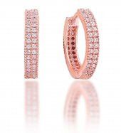 Zirkon Taşlı Halka Küpe - 1