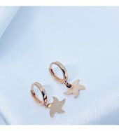 Rose Deniz Yıldızı Gümüş Küpe - 1