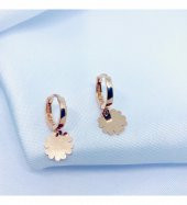 Rose Çiçek Model Gümüş Küpe - 1