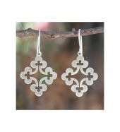 Özel Tasarım Çiçek Model Gümüş Hediyelik Kadın Küpe - 1