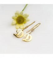 Kişiye Özel Gold Harf Gümüş Küpe - 1