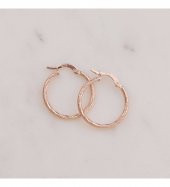 İtalyan Burgu Rose Halka Küpe - 1