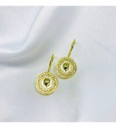 Gold Renk Gümüş Küpe Özel Gün Hediyesi - 1