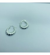 925 Ayar İstiridye Model Halka Kadın Küpe - 1