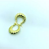 925 Ayar Istiridye Model Halka Gümüş Kadın Küpe - 1