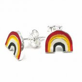 925 Ayar Gökkuşağı Model Kız Çocuk Gümüş Küpe - 1