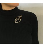 Yaprak Model 925 Ayar Gümüş Erkek Yaka İğnesi Özel Gün Hediyesi - 1