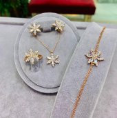 925 Ayar Lotus Çiçeği Kadın Hediyelik Set - 1