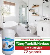 QUICKCARE Dezenfektanlı Yüzey Temizlik Havlusu 72 Yaprak, Kova Mendil Beyaz Sabun Kokulu - 3
