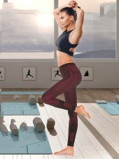 Fast Dry Yüksek Bel Seamless Spor Tayt - 5