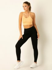 Fashion Çift Askı Detaylı Destekli Seamless Spor Sütyeni - 7