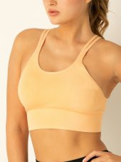 Fashion Çift Askı Detaylı Destekli Seamless Spor Sütyeni - 11