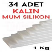 Sıcak Mum Silikon Çubuk Kalın 11.2x300 mm 1 kg 34 Adet - 3