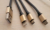 Earldom 2 adet Micro USB + 1 adet Lightning Şarj Kablosu 1.2 M Gümüş thumbnail 5