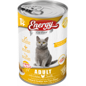 ENERGY TAVUKLU YETİŞKİN ISLAK KEDİ MAMASI KONSERVE 400 GR - 1