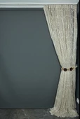 MERMER MODEL VİZON RENK TEK KANAT Hazır dikilmiş Pileli Fon Perde 300*260 cm thumbnail 7