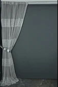 ROZA MODEL GRİ RENK TEK KANAT Hazır dikilmiş Pileli Fon Perde 300*260 cm thumbnail 4