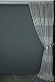 ROZA MODEL GRİ RENK TEK KANAT Hazır dikilmiş Pileli Fon Perde 300*260 cm thumbnail 5