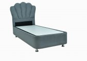 Ayba 100x200 TEK KİŞİLİK TAY TÜYÜ BAZA+LÜX MİDYE BAŞLIK GRİ - 1