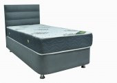 Ayba 100x200 TEK KİŞİLİK LÜX BAZA+FULL ORTOPEDİK YATAK+SOSİS GRİ BAŞLIK - 1