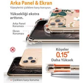Gviewin iPhone 11 Pro Max Telefon Kılıfı Petite Flowers/Pink - 3