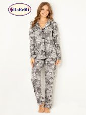 Doğal Viskon Soft Yumuşak Düğmeli Pijama Takımı thumbnail 6