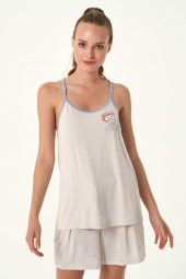 Baskılı Sabahlıklı Şortlu Takım thumbnail 3