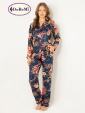 Doğal Viskon Soft Yumuşak Düğmeli Pijama Takımı - 8