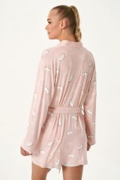 Baskılı Sabahlıklı Şortlu Takım thumbnail 1