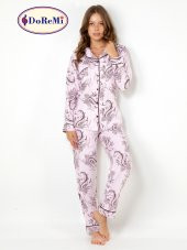 Cherry Rot Uzun Kollu Bayan Pijama Takımı - 5
