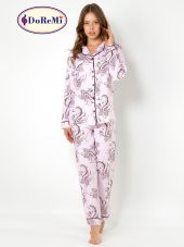 Cherry Rot Uzun Kollu Bayan Pijama Takımı - 6