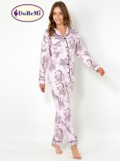 Cherry Rot Uzun Kollu Bayan Pijama Takımı - 7