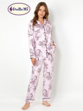 Cherry Rot Uzun Kollu Bayan Pijama Takımı - 8