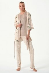 Sincap Baskılı Sabahlıklı Pijama Takımı thumbnail 2
