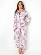Cherry Rot Uzun Kollu Bayan Pijama Takımı - 2