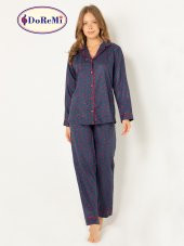 Doğal Viskon Soft Yumuşak Düğmeli Pijama Takımı - 2