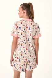 Önden Düğmeli Şortlu Takımı Meyve Baskılı thumbnail 1